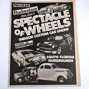 Budweiser Spectacle of Wheel Car Show Program South Florida Burt Reynolds T-Bird
